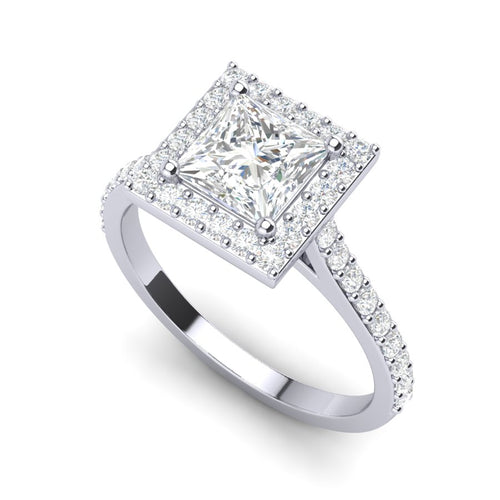 Engagement - Halo Pave Princess