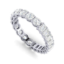 Load image into Gallery viewer, Eternity Ring - Emerald Cut/Round &quot;Opposite&quot;