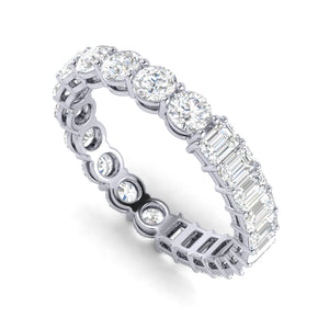 Eternity Ring - Emerald Cut/Round "Opposite"