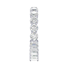 Load image into Gallery viewer, Eternity Ring - Emerald Cut/Round &quot;Opposite&quot;